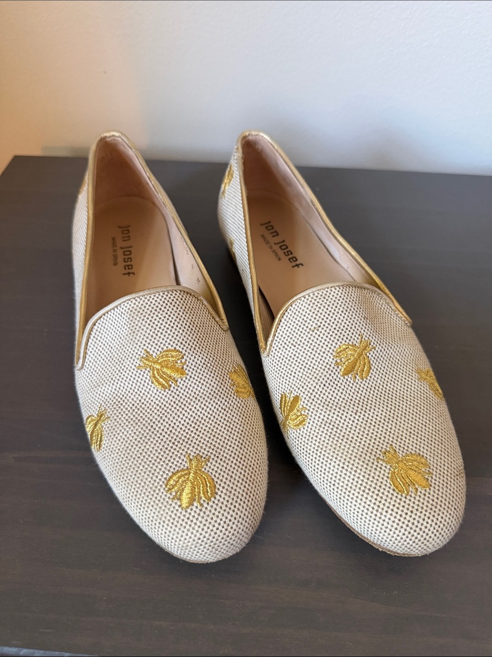 Jon Josef Gatsby Bee Embroidered Smoking Loafers